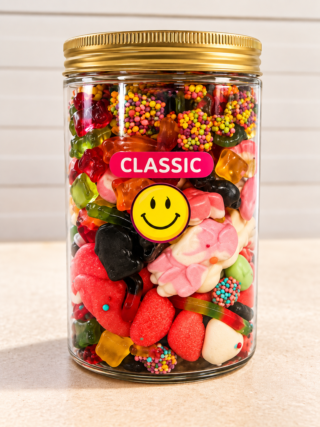 Saldūs guminukai Mix -650 gramų, indelyje.